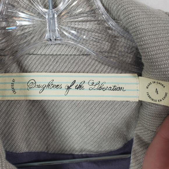Daughters Of The Liberation Anthropologie Button Front Blazer Jacket Sz 4 Small - Picture 4 of 11